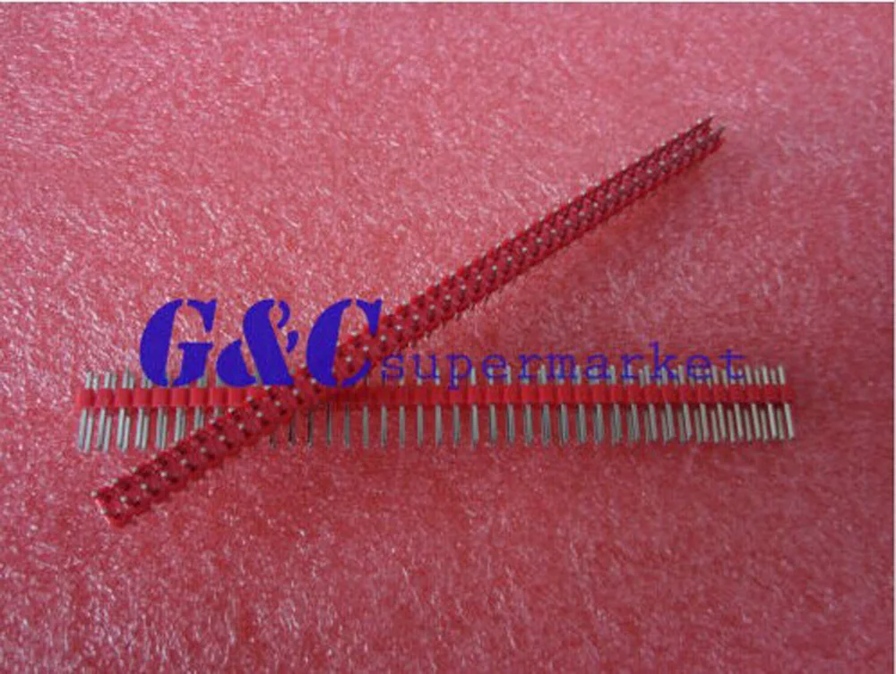 

50 red 2.54mm 2x40 pin male double-row contact board connector tabs electronics compatible board breadboard suitable for