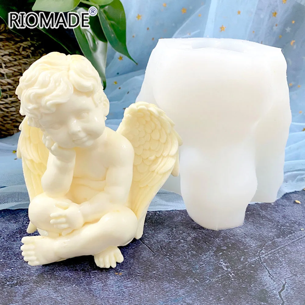 3D Resin Mold Female Angel Statue with Wings Candle Mold for DIY Resin Cr #Cr 