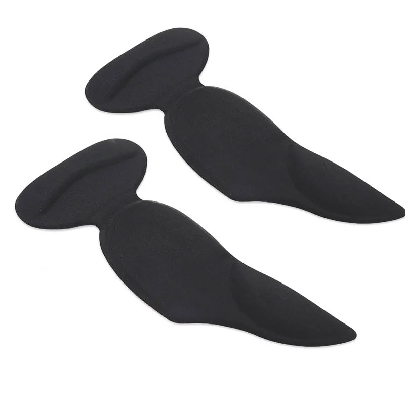 Силиконовая гелевая Подушечка для пяток стельки с подпятником ручки колодки для обуви для женщин клейкие вкладыши для свободная обувь высокий каблук ноги защиты стельки - Цвет: Black