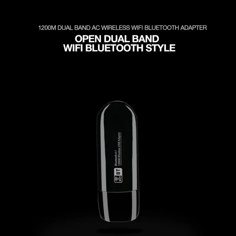 Мини двухдиапазонный 2,4G 5,8G USB Беспроводная сетевая карта Wifi Bluetooth адаптер AC 1200 Мбит/с приемник сетевой карты для настольного ноутбука