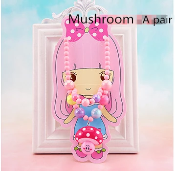 mushroom Новое ювелирное ожерелье для маленьких девочек бусины для детей аксессуары Принцесса стиль кулон ожерелье светящееся - Окраска металла: mushroom
