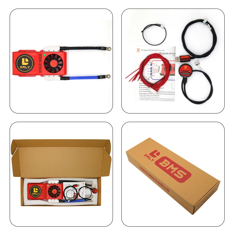 팬이 있는 CANBUS 스마트 BMS LiFePO4 리튬 이온 500A, 3s, 4s, 8s, 13s, 16s, 12V, 24V, 36V, 48V, 500A, LiFepo4 18650 dalyBMS