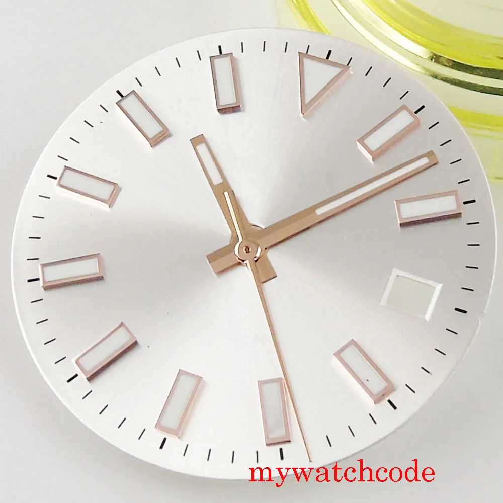 

29mm stainless steel bliger silver color sterile men watch dial with date window watch hand fit miyota 8215 movement