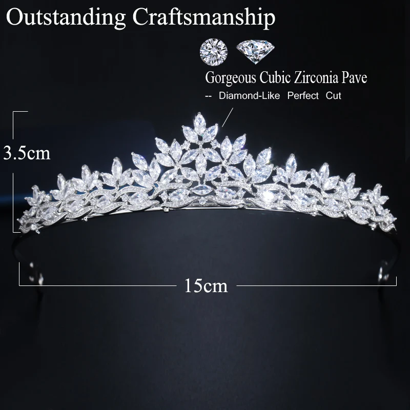 ThreeGraces Sparkling Leaf CZ Crystal Elegant Princess  display picture 1