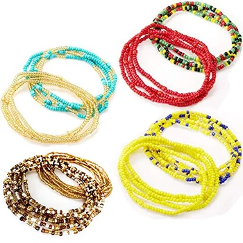 

Waist Bead Set Colored Belt Beads Belly Beads Boho Body Chain Beaded Belly Chain Women Girls Bikini Jewellery
