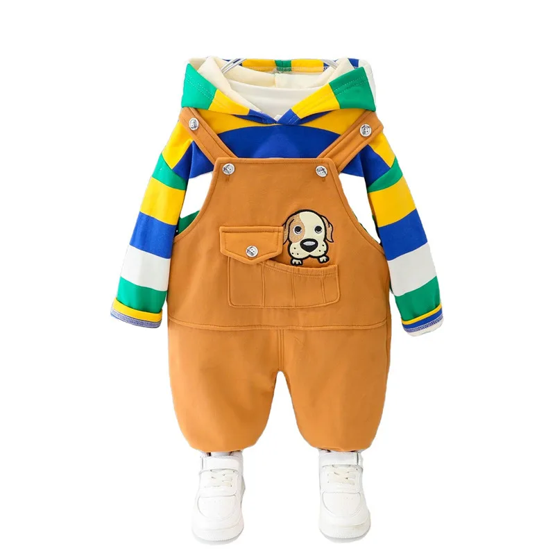 

New Autumn Children Clothes Kids Girls Cartoon Thick Hoodies Pants 2pcs/sets Winter Baby Boys Cotton Clothing Infant Sportswear