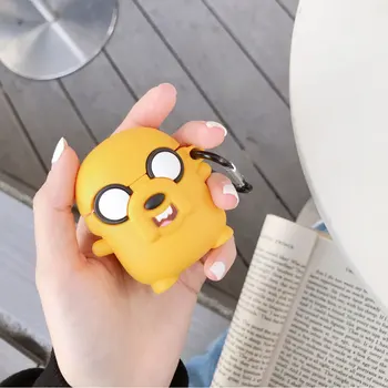

Cartoon Silicone Case for AirPods 1 2 Adventure Time Cute Jake The Dog Earphone Bluetooth Headset Protective Cover With Hook