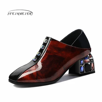 

New Shallow Women Pumps Genuine Leather High Heels Office Dancing Shoes Woman Lace Up Classic Shoes 2020 Spring