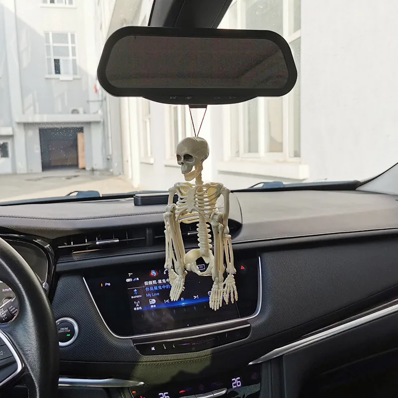 Rearview Mirror Pendant Human 40cm Skeleton Model Car Decoration Halloween Props Bones Car Interior Accessories images - 6