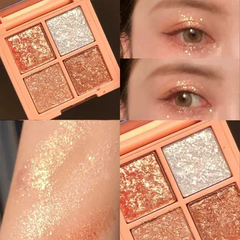 

* Ce Four Colors Eyeshadow Compact 4-Color Sequin Shimmering Powder Pearly Lustre Matte INS Super Fire Parity Online Celebrity s