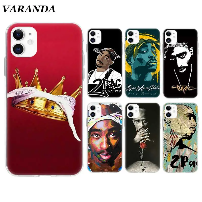 

2 pac 2pac Case for Apple iPhone 11 X XR XS Max 7 8 6 6S Plus 5 5S SE 5C Silicone Phone Cover Fundas Capa