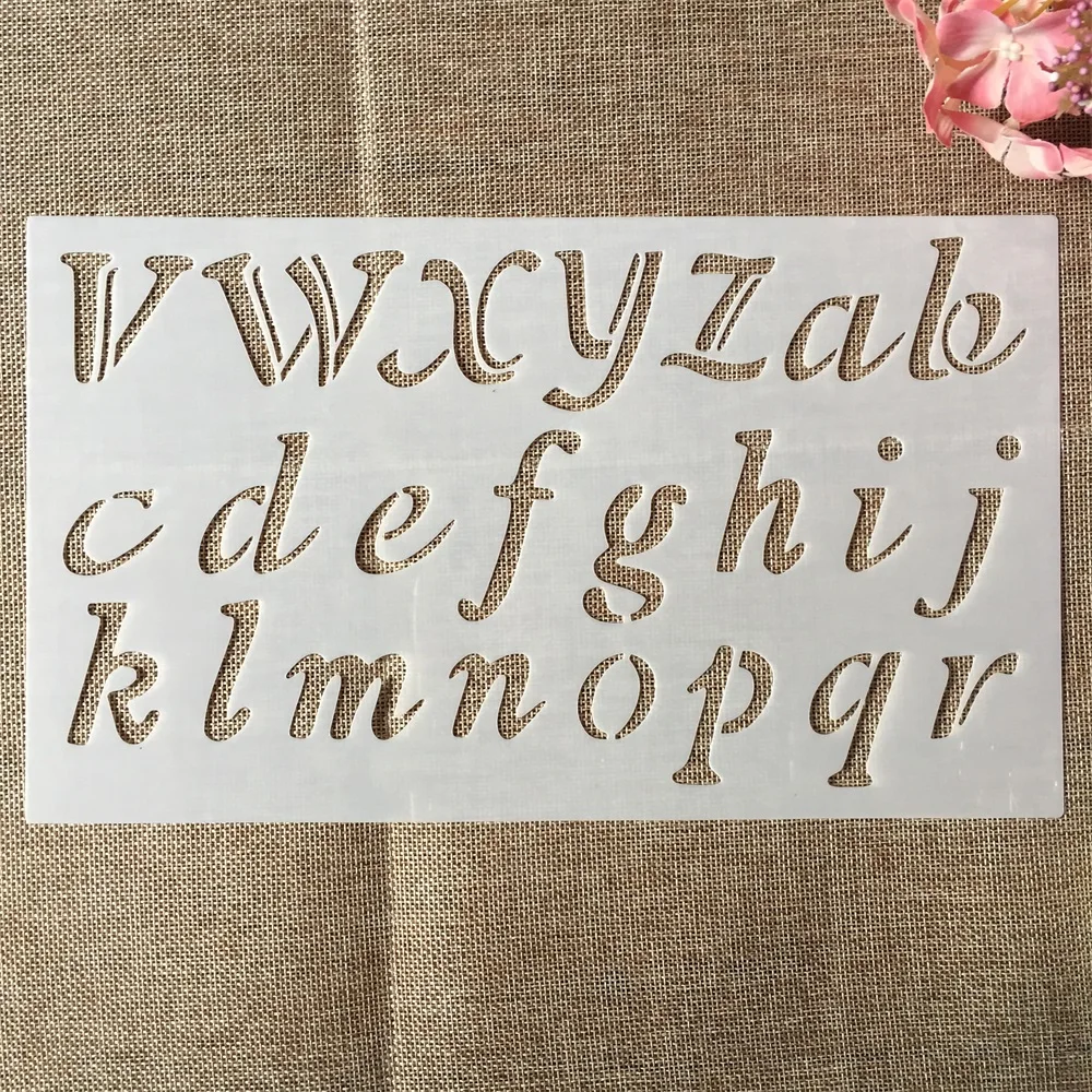 3 개/대 30*17cm 알파벳 영어 편지 DIY 겹쳐 스텐실 그림 스크랩북 색소 엠보싱 장식 템플릿