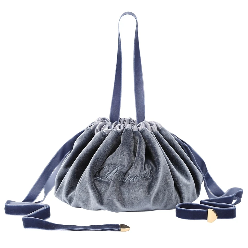 Light Gray JHD-новинка, бархатная косметичка на шнурке, чехол для женщин, большая емкость, органайзер для хранения, косметичка для путешествий, косметичка - Цвет: Light Gray