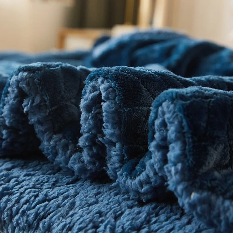 Темно-синие флисовые одеяла и Шпажки для взрослых толстые теплые зимние одеяла для дома супер мягкое одеяло Роскошное Одеяло на двойной полный постельные принадлежности