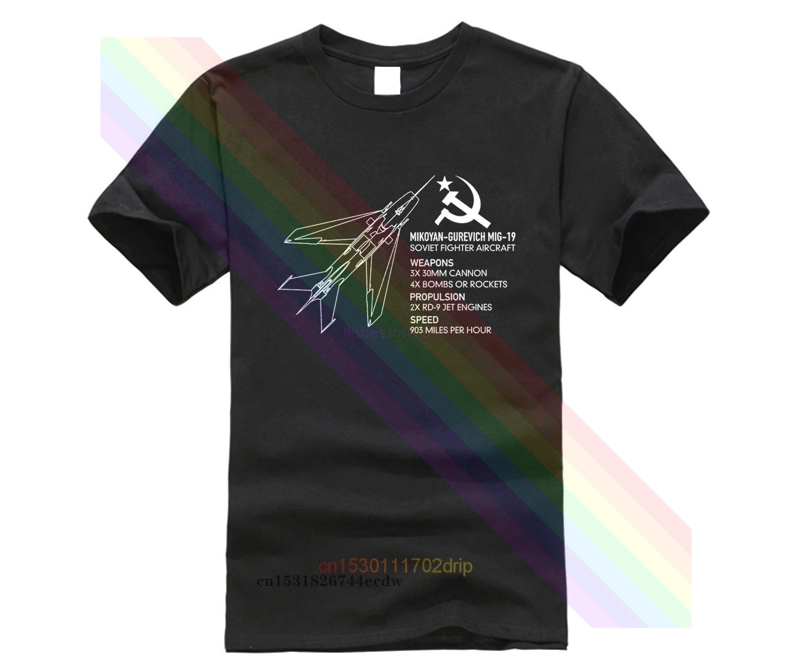 2019 CCCP men shirt Mig 19 Russian Jet Fighter Plane T-Shirt | Мужская одежда