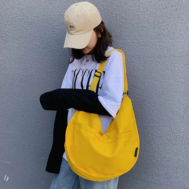 Женская простая лаконичная сумка, Вместительная женская Холщовая Сумка на плечо, большая сумка с верхней ручкой, сумка через плечо