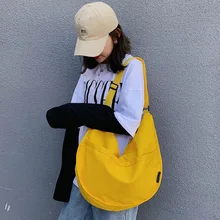 Женская простая лаконичная сумка, Вместительная женская Холщовая Сумка на плечо, большая сумка с верхней ручкой, сумка через плечо