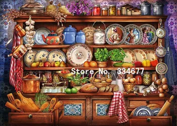 

Mum's Kitchen Dresser Embroidery for Needlework Crafts14CT Counted Unprinted DIY Cross Stitch Kits Handmade Arts Wall Decor
