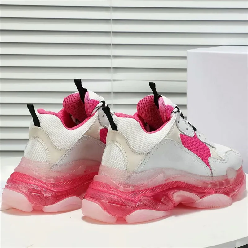 Прозрачная обувь; женская повседневная обувь на платформе; Zapatos De Mujer; обувь для папы с круглым носком; обувь на плоской подошве; женские кроссовки на шнуровке; женская обувь на массивном каблуке