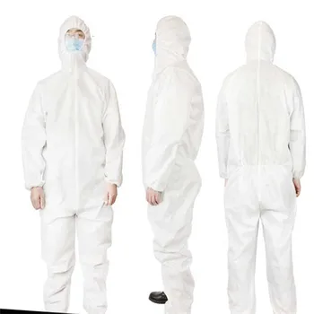 

Hot 2020 White Coverall Hazmat Suit Protection Protective Disposable Safety Clothing Unisex Workplace Safety Supplies