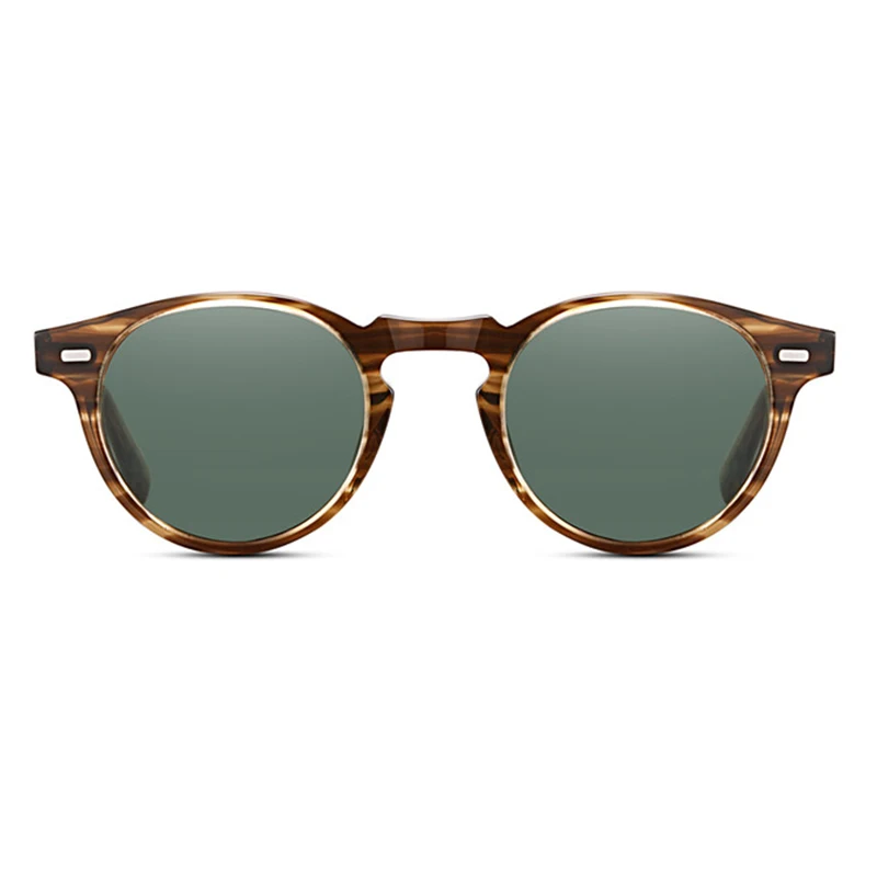 Винтажные Поляризованные линзы OV5186 Gregory Peck, прозрачная оправа, солнцезащитные очки, фирменный дизайн, мужские и женские солнцезащитные очки, Ретро стиль, gafas oculos - Цвет линз: brown vs green