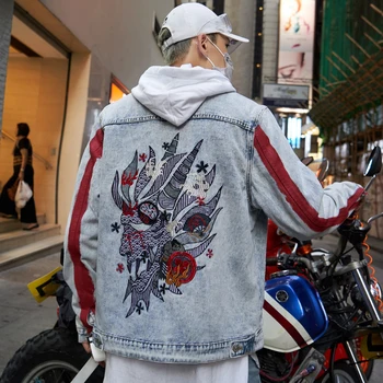 

Embroidery Vintage Denim Jacket Men Spring Fall Cotton Mens Jackets And Coats Hip Hop Men Clothes 2020 Streetwear Man
