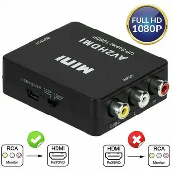 

Mini AV2HDMI RCA AV HDMI CVBS to HDMI Converter Box AV to HDMI Video Adapter for HDTV TV PC DVD Projector