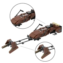 MOC Star Plan seria filmów UCS Speeder Bike klocki Marshall Swoop prędkość rowery motocykl DIY cegły zabawki 302 sztuk prezenty