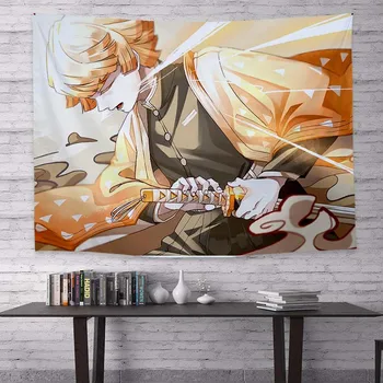 

Anime Demon Slayer Kimetsu No Yaib Painting Tapestry 3D Printing Tapestrying Rectangular Home Decor Wall Hanging 02