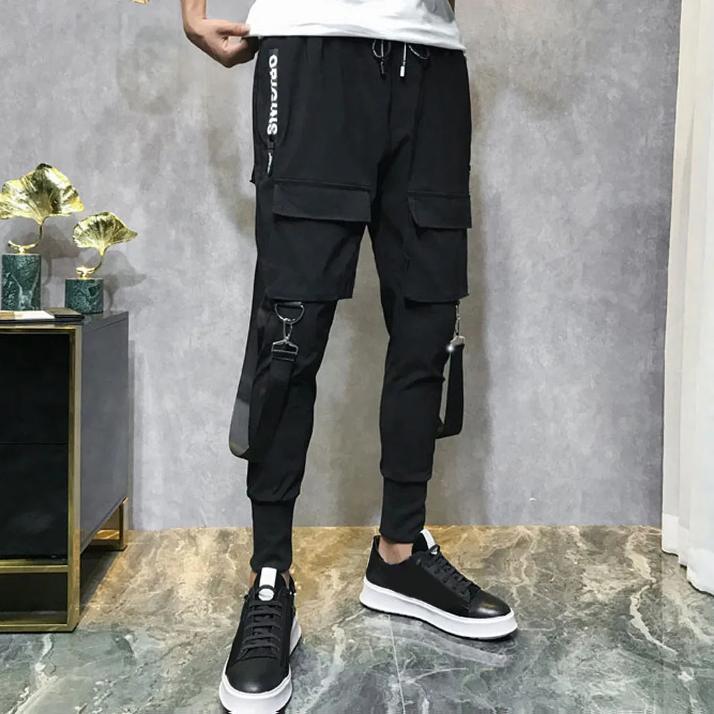 Sweatpants Men Overalls Streetwear Lightweight Hip Hop Harem Pants Tooling Multi-Pocket Comfortable Trouser Joggers Male