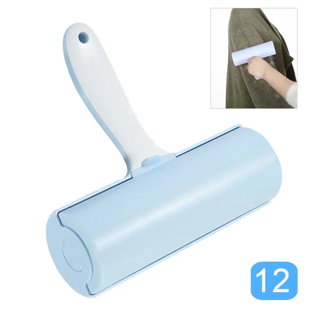 12cm blue Откидная крышка может порвать ворс ролик очиститель липкий силиконовый очиститель пыли для домашних животных для удаления волос чистящие кисти инструменты для удаления ворса - Цвет: 12cm blue