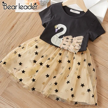 

Bear Leader Children Clothing Sets New Summer Girls Outfits Swan Cartoon Top and Skirt 2 Pcs Girls Sequin Outerwear Clothes 3 7Y