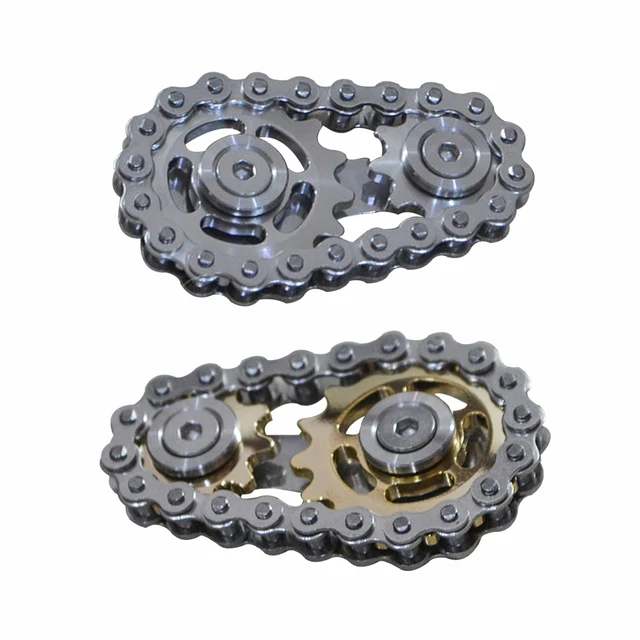 Stainless Steel Sprocket Metal Flywheel Toy Gear Chain Decompression Fingertip Spinning Top Gift Roadbike Spinner 6