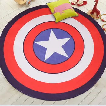 

Cute Cartoon Round Carpet Non-Slip Multi 5 Colors Living Room Kids Room Rug Captain America Mat for Bedroom Free Shipping