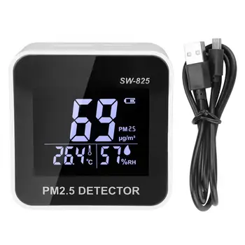 

PM2.5 Detector Digital Air Quality Monitor Dust Particle Detector Thermometer Hygrometer for Home Office