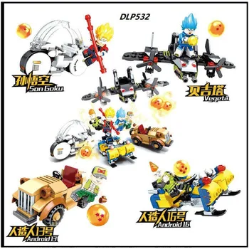 

4pcs/lot Compatible With Lepining Dragon Ball Z Building Block Broly Super Sayayin Goku Master Roshi Toys For Children Gifts