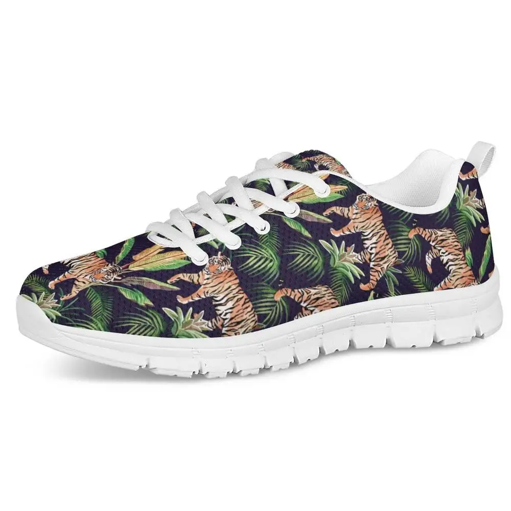

Tiger Jungle Design Running Shoes Women Flats Casual Jogging Shoes Lace Up Sneaker Womens Comfortable Nursing Shoes Mesh Sneaker