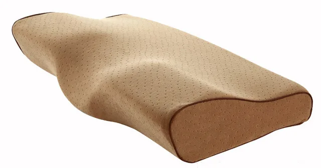 ROSSONIX подушка из пены с эффектом памяти в форме бабочки для шеи подушка для расслабления шейного отдела позвоночника для взрослых медленное восстановление дорожная подушка для шеи - Цвет: Camel