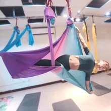 Новое поступление, для фитнеса, воздушный, антигравитационный, гамак для йоги, качели, летающий, 7*2,8 метров, кровать для йоги, бодибилдинг, тренажерный зал, инверсия, трапеция