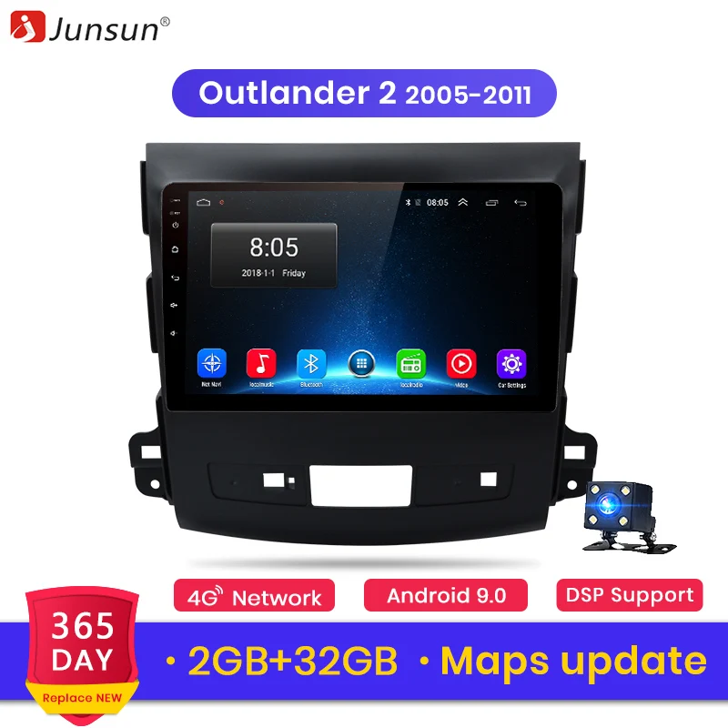 Junsun V1 2G + 32G Android 8 1 для Mitsubishi Outlander xl 2 2005 2011 Автомобильный Радио Мультимедиа Видео