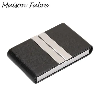 

Maison Fabre bags Business men women vintage wallet Leather Stainless steel Card Holder Box Cover Metal Card Holder coins Case
