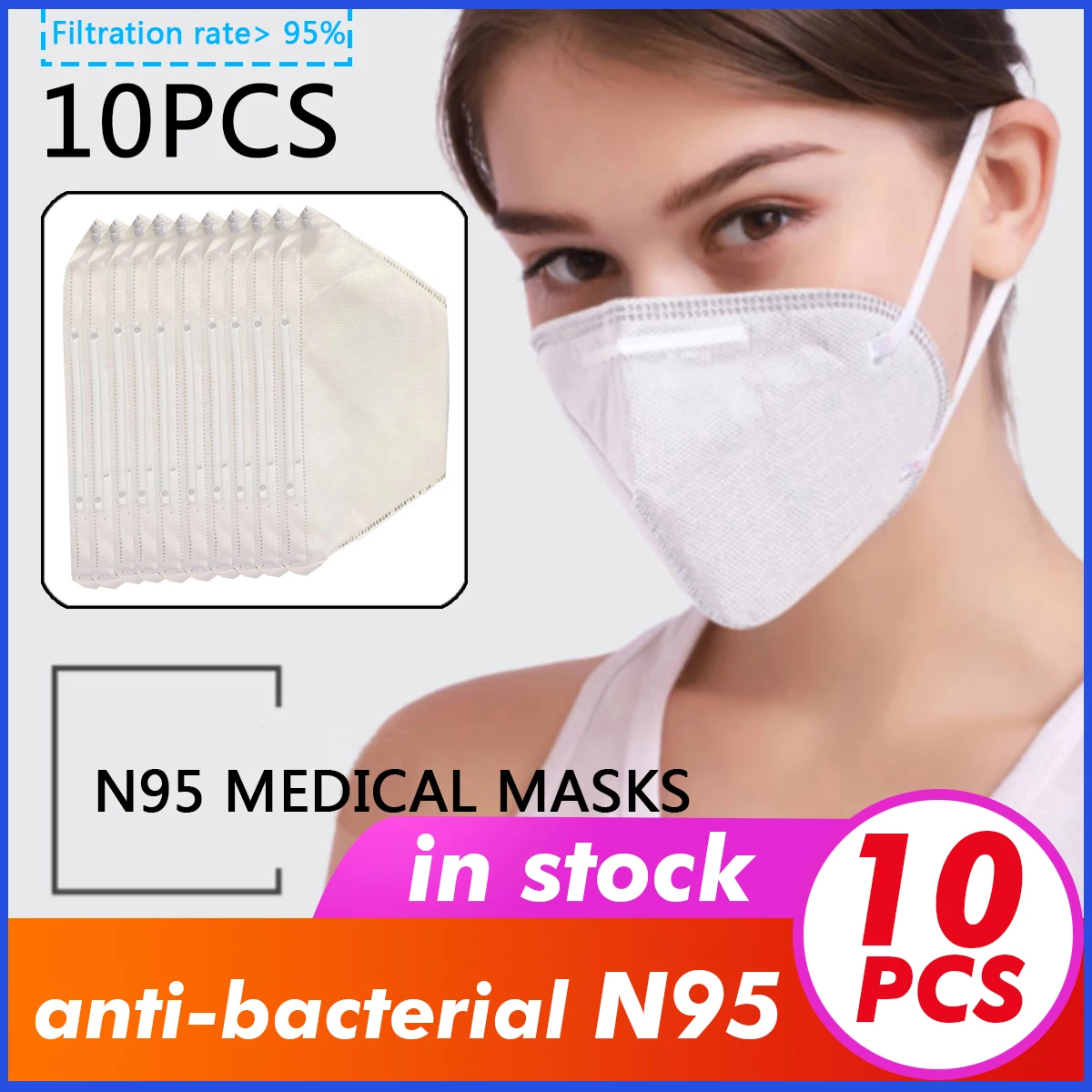 

10pcs N95 Mask Filters Half Face Dust Gas Mask N95 Respirator Safety Protective Masks Anti Dust Anti PM2.5 Fog Dust Mask