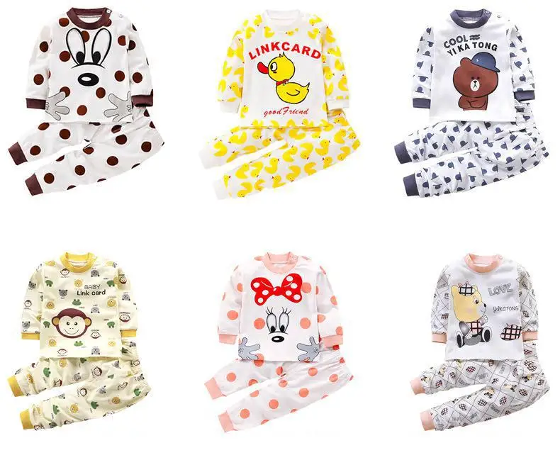 Children Pajamas Baby Clothing Set Kids Unicorn Cartoon Sleepwear Autumn Cotton Nightwear Boys Girls Animal Pyjamas Pijamas Set