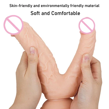 Huge Double Dildos Double Penetration Vagina and Anus Soft Realistic Penis Double Headed Phallus Sex Toys for Women Masturbation 3
