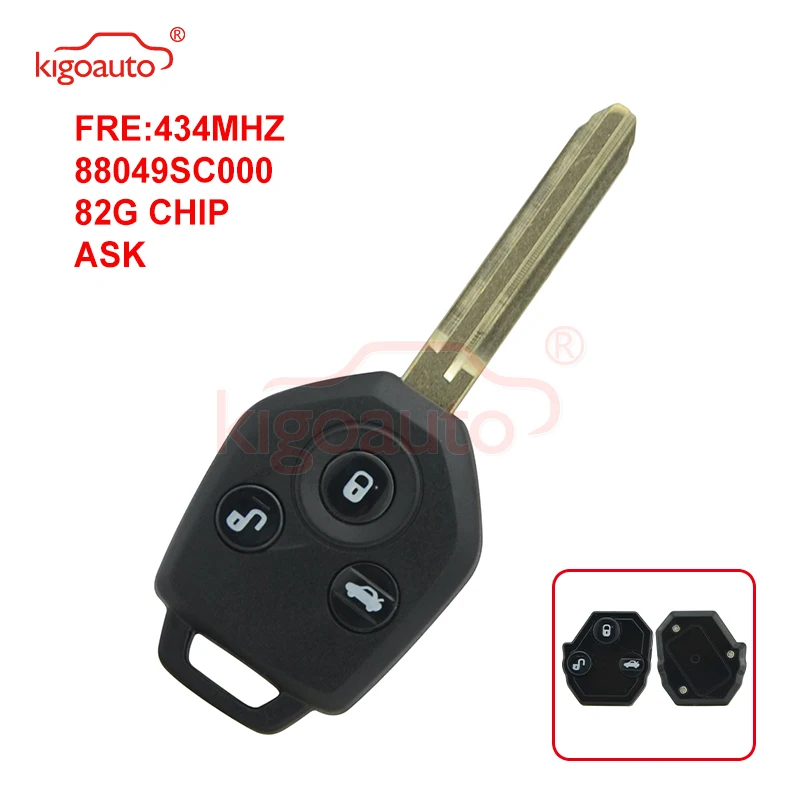 

Kigoauto 88049SC000 Blank Remote Car Key Fob 3 Button 433MHz G Chip for Subaru Forester Impreza 2013-2015