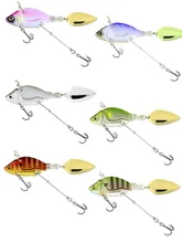 Appât dur rotatif métallique vibrant pour la pêche, leurre pour attraper des poissons comme les truites, avec cuillère rotative, matériel pour pêcher, Jigs, Wobbler, 13.6g, 44mm 