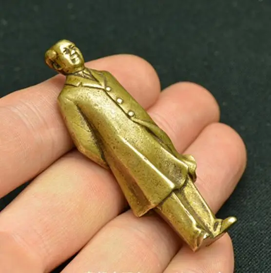 Чистая медь, Китай большой лидер Мао Цзедун маленькая статуя