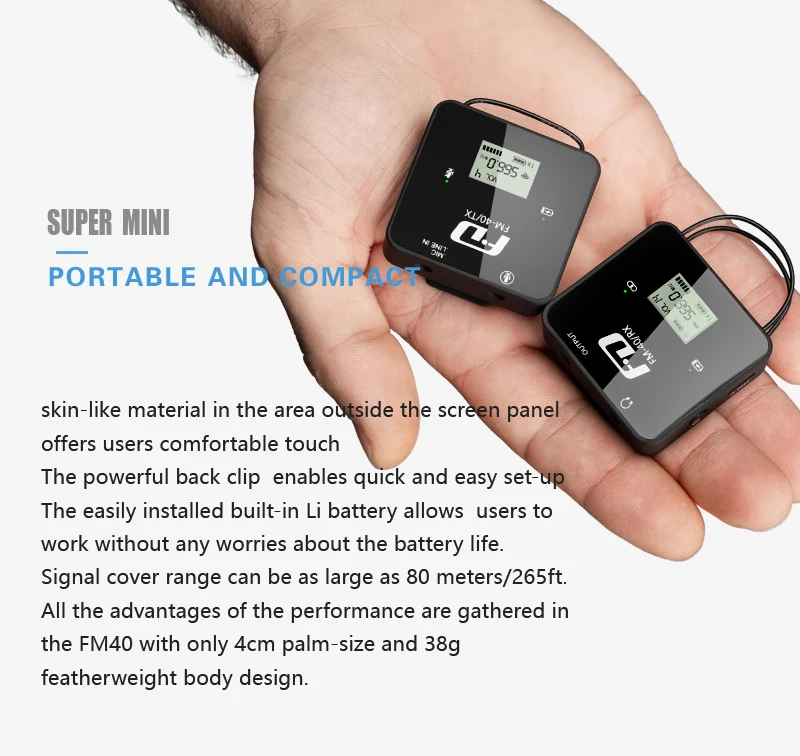 FD FM40 Mini  Wireless Microphone With True