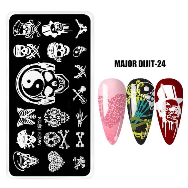 irregular shape Nail Stamping Plates Skull Template Dot Point Image Printing Stencil Nail print template Manicuring Tool