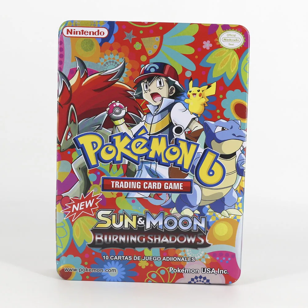 TAKARA TOMY TCG Desktop Trading Card Game Flash Cards Collections GX Evolutions Children Toys Metal Box Big Shining Card